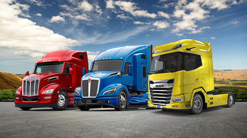 Peterbilt 579, Kenworth T680 and DAF XG+ Trucks